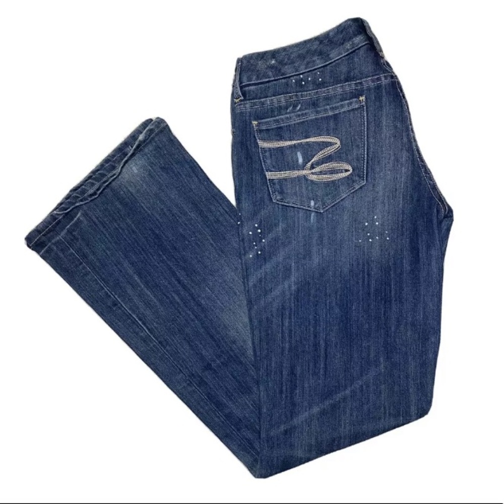 Seven 7 Bootcut Jeans Paint Splatter Design